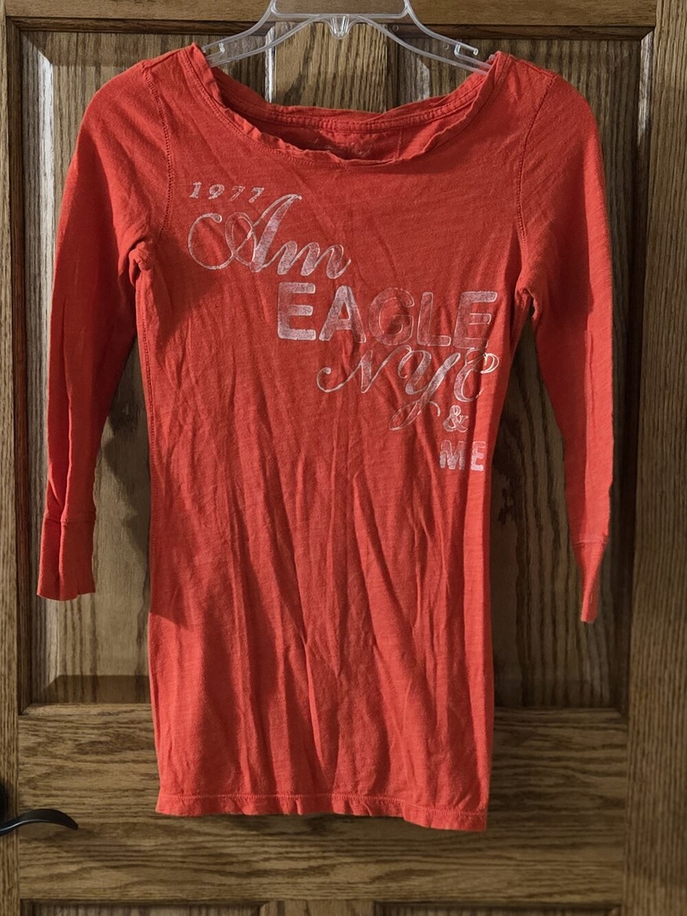 American Eagle Outfitters Long Sleeve Tee - Orange Red